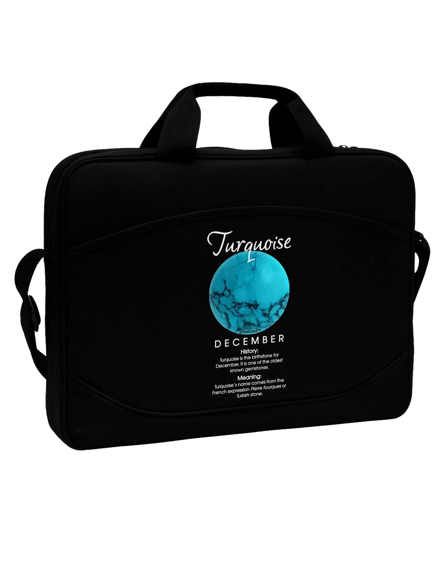 Birthstone Turquoise 15&#x22; Dark Laptop / Tablet Case Bag by TooLoud