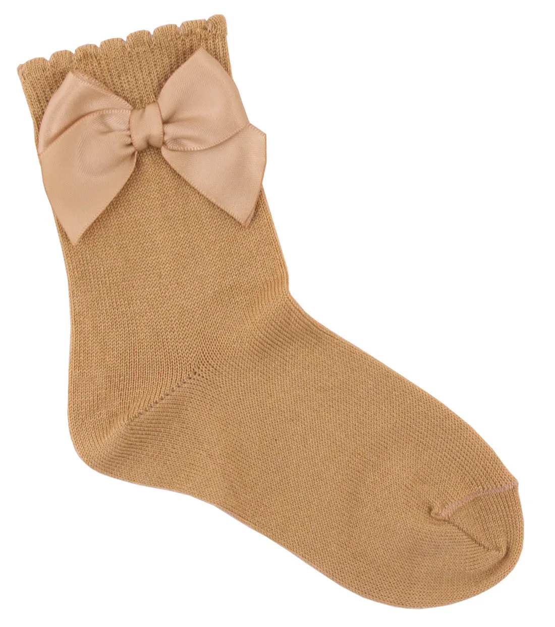 Carlomagno Camel Single Bow Ankle Socks
