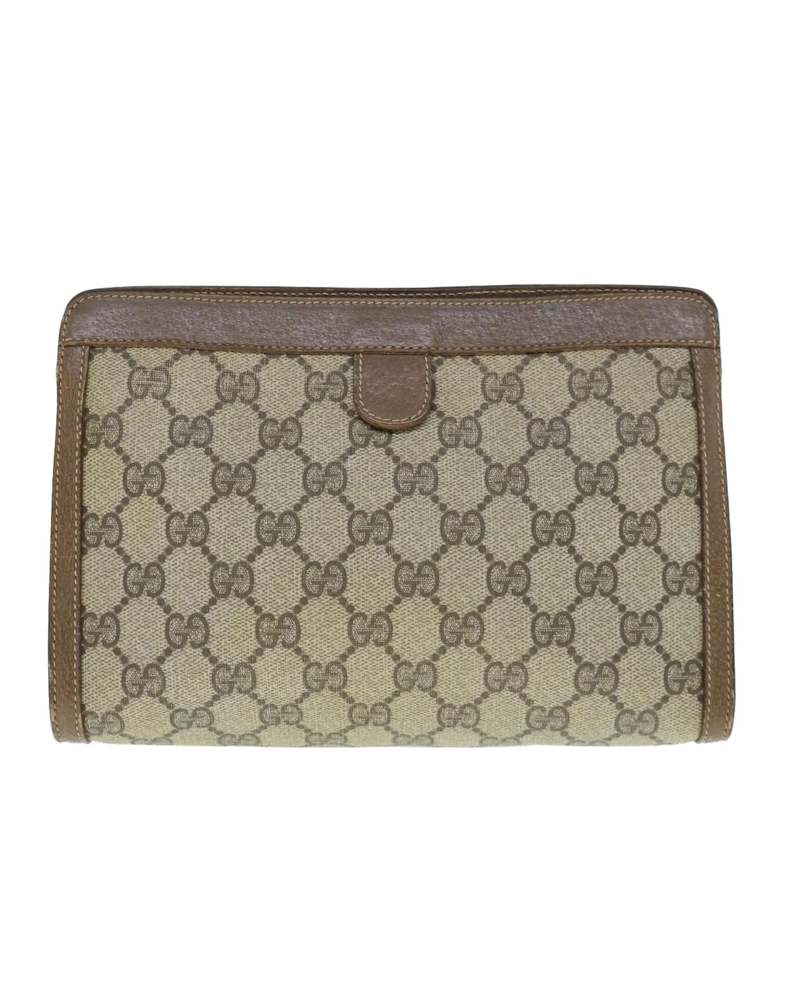 GG Supreme Web Sherry Line Clutch Bag in Beige and Red
