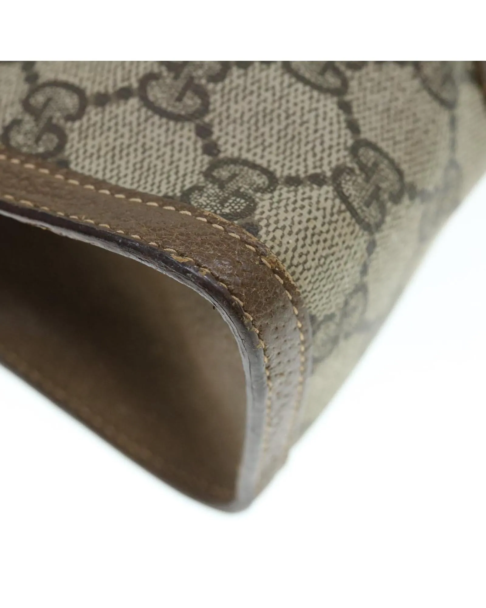 GG Supreme Web Sherry Line Clutch Bag in Beige and Red