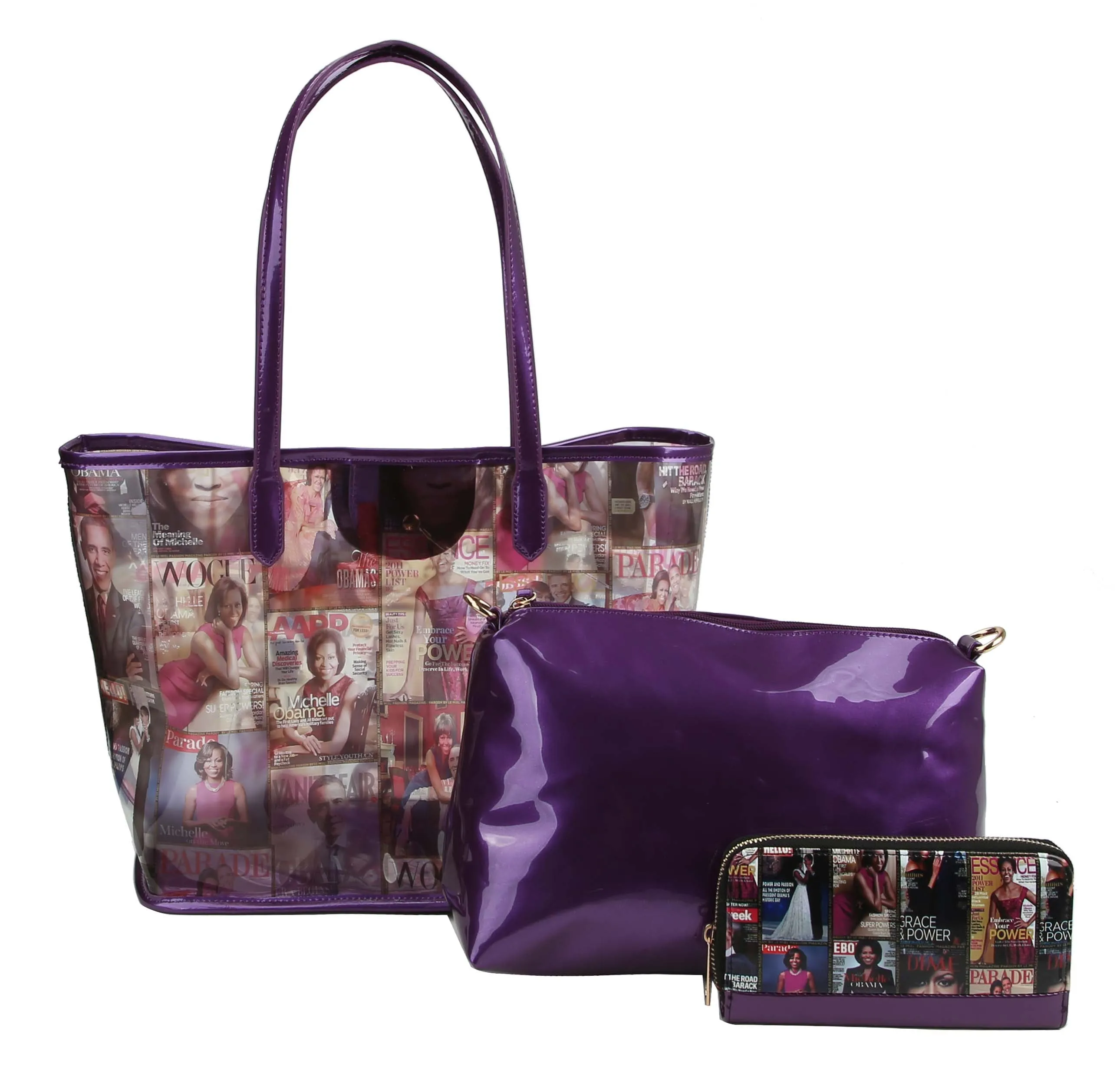 Glossy Magazine Tote Bag Hobo Crossbody Shoulder Bag