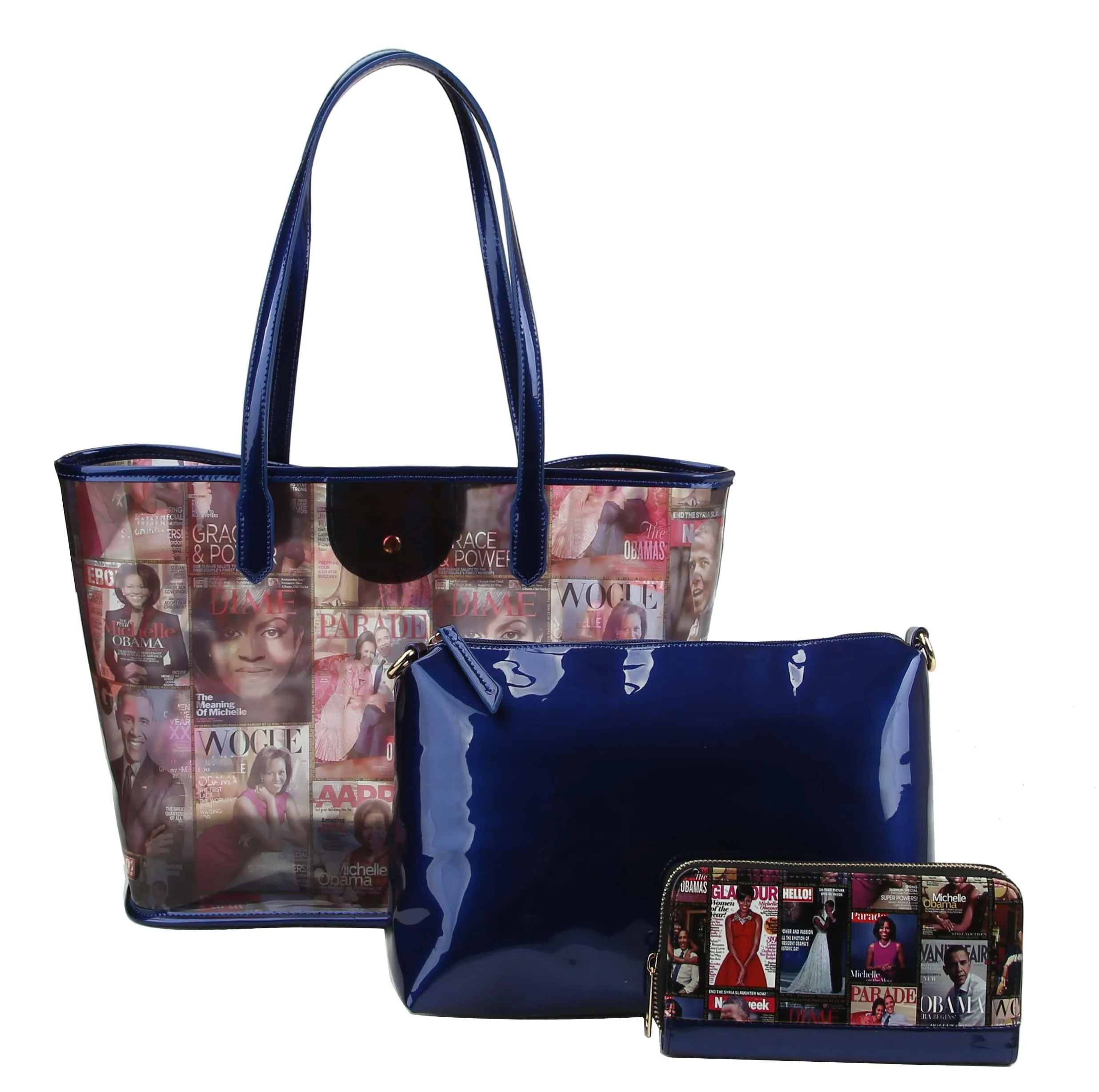 Glossy Magazine Tote Bag Hobo Crossbody Shoulder Bag