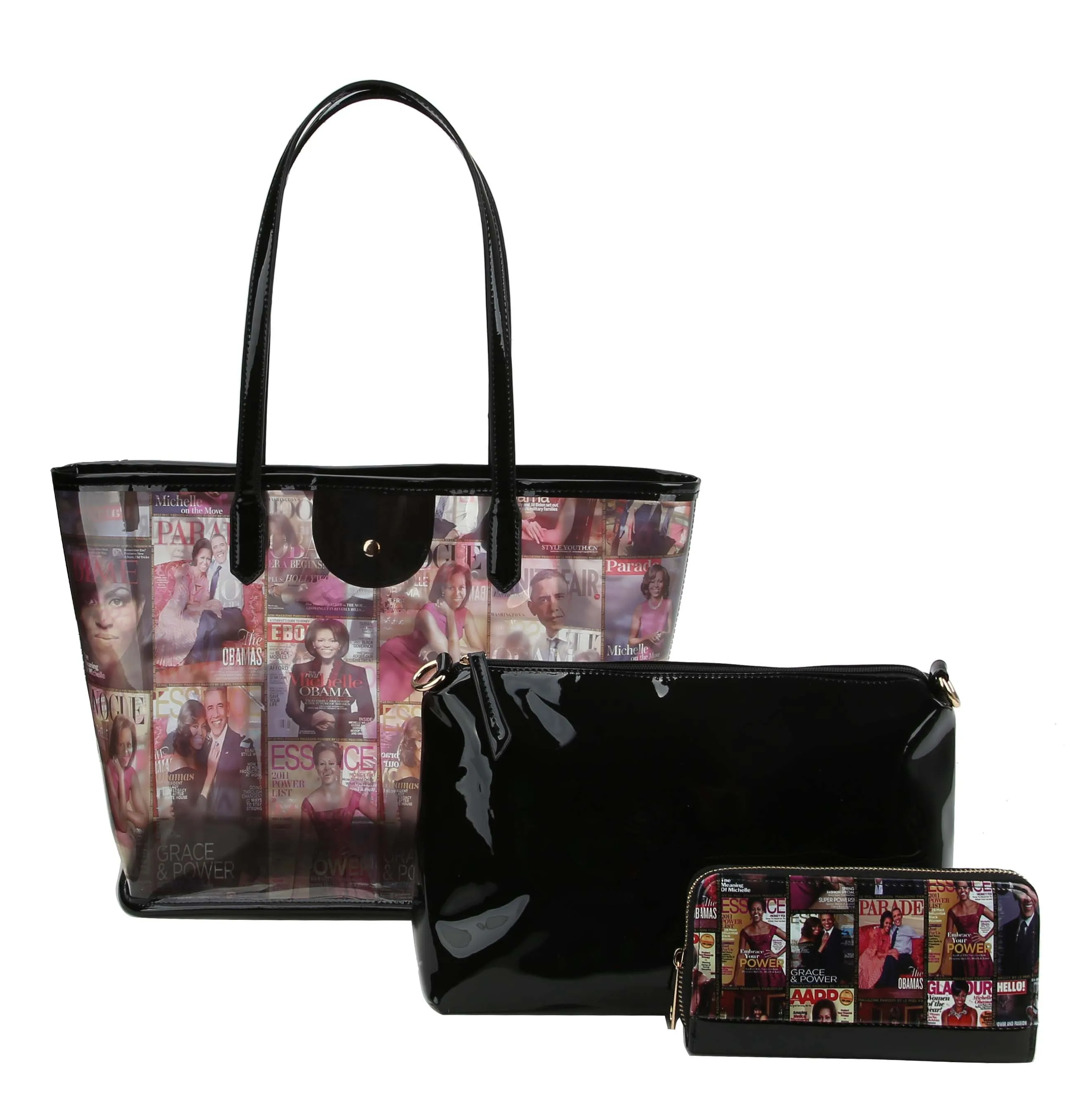 Glossy Magazine Tote Bag Hobo Crossbody Shoulder Bag