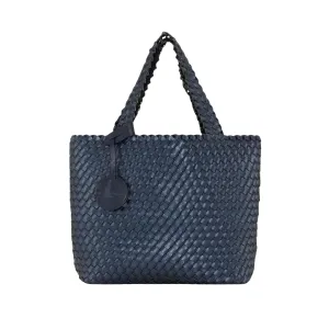 Ilse Jacobsen Tote Bag in Navy/Metallic Blue