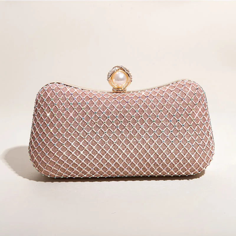 Imitation Diamond One-Shoulder Cross-Body Clutch Bags