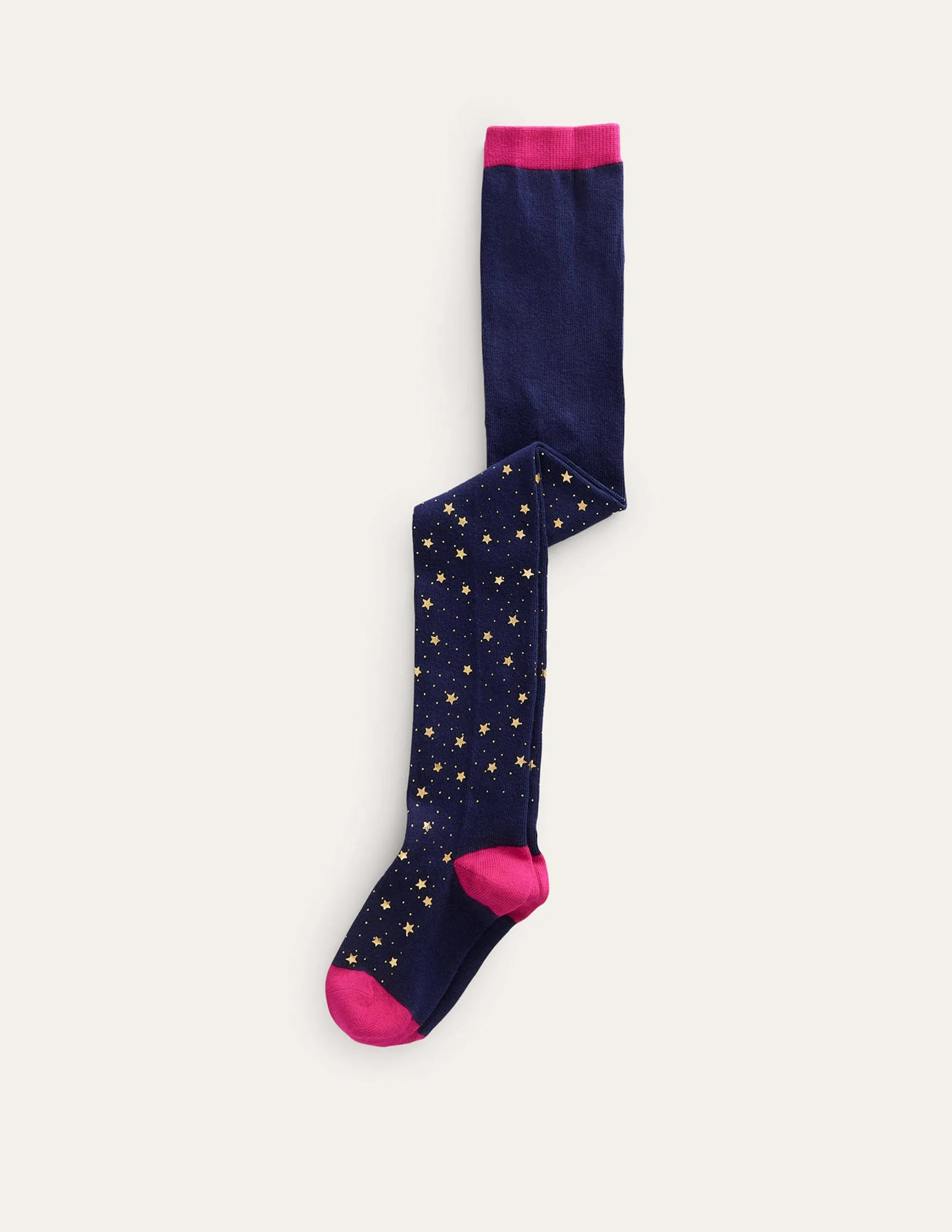 Patterned Tights-Navy Gold Stars