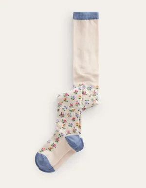 Patterned Tights-Vanilla Pod Rambling Rose