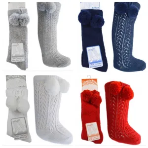 Pom Knee High Socks - Various Colours
