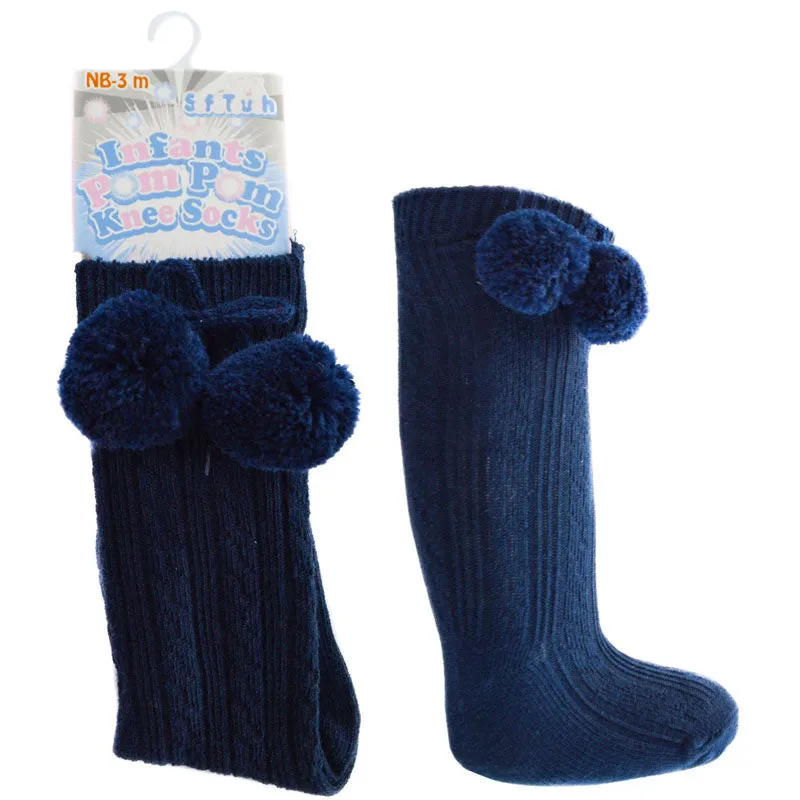 Pom Knee High Socks - Various Colours