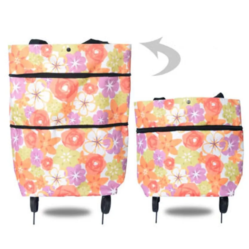 Small Pull Cart Portable Shopping Food Organizer Trolley Bag On Wheels Bags Folding Shopping Bags Buy Vegetables Bag Tug Package