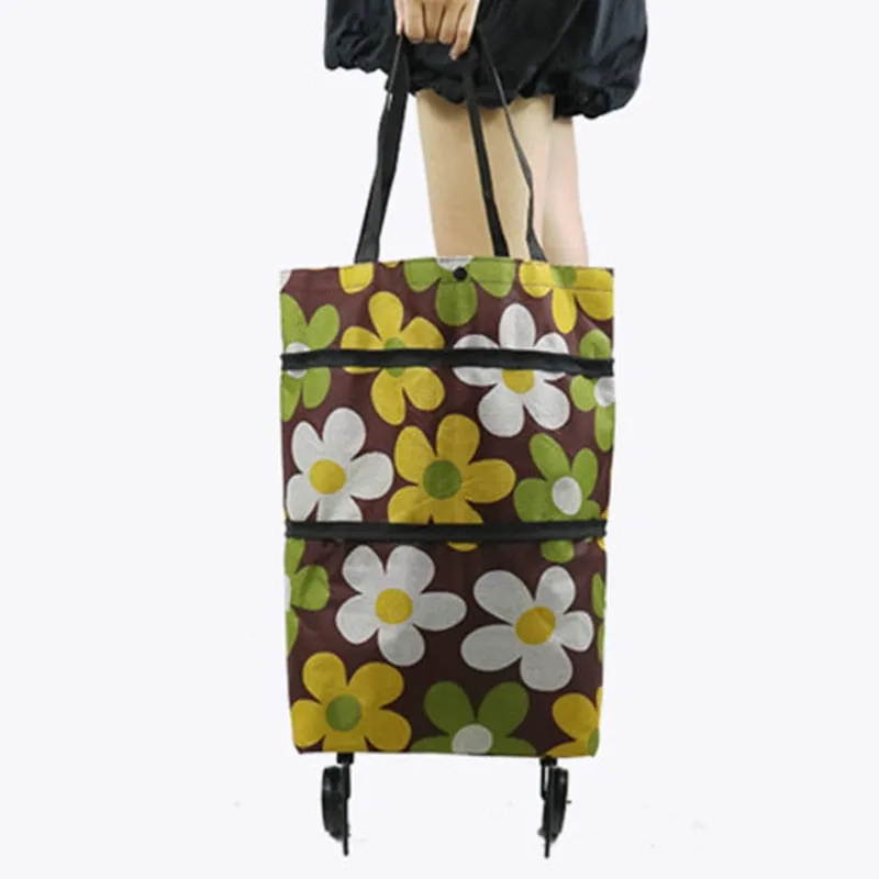 Small Pull Cart Portable Shopping Food Organizer Trolley Bag On Wheels Bags Folding Shopping Bags Buy Vegetables Bag Tug Package