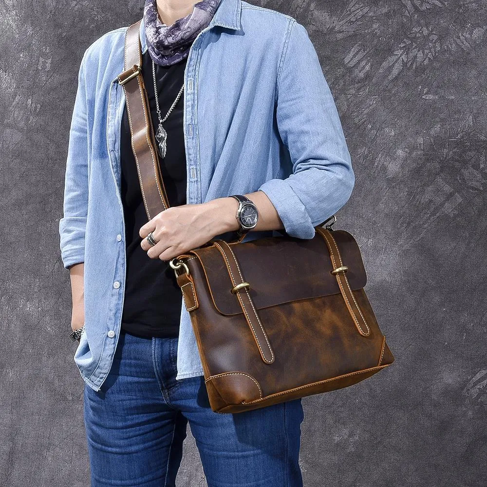 YPRES | Brown Leather Handbag